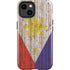 Philippines Flag Dark Wood iPhone 14 Plus Impact Case